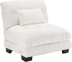Armless Sofa W/1 Pillow - White