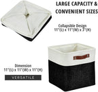 DECOMOMO Storage Cubes, 11x11 Cube Storage Bins, Baskets for Shelves (Black & White, Cube 11" - 4 Pack)