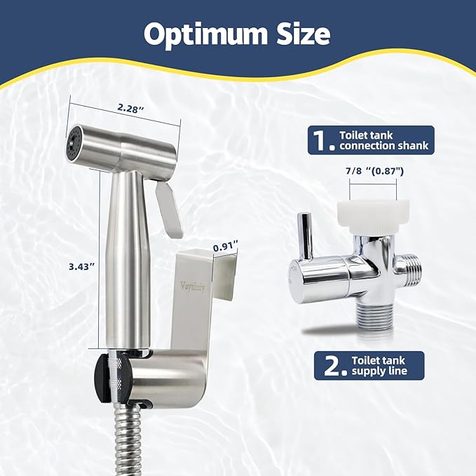 Handheld Bidet Sprayer for Toilet - Bidets for Existing Toilets Adjustable Water Pressure with Bidet Hose for Feminine Wash, Stainless Steel Muslim Shower Jet Spray for Toilet (Warm and Cold)