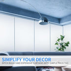 Window Privacy Film with Installation Tools, White Frosted, Static Cling, Anti UV, Heat Control, Ideal for Home Shower Office Glass Door (White Frosted, 45.2×314.9Inch)