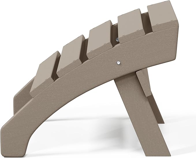 WestinTrends Dylan Outdoor Patio HDPE Adirondack Ottoman Footrest, Weathered Wood