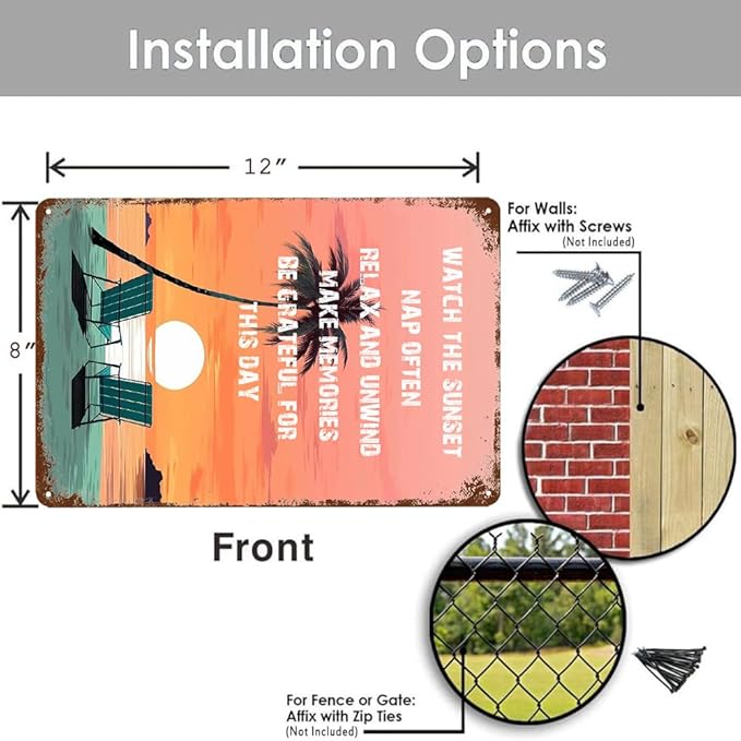 Beach Themed Room Wall Decor Retro Metal Tin Sign Beach Signs Beachy Room Decor Aesthetic Surfboard Vintage Home Bedroom Decorative Outdoor