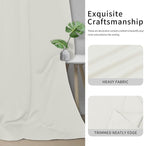 Easy-Going Blackout Curtains for Bedroom, Solid Thermal Insulated Grommet and Noise Reduction Window Drapes, Room Darkening Curtains for Living Room, 2 Panels(42x63 in, Ivory)