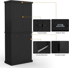 ARTPOWER 72" Tall Kitchen Pantry Storage Cabinet with Drawer and Adjustable Shelves, Pantry Cabinet for Kitchen, Bathroom or Hallway, Black