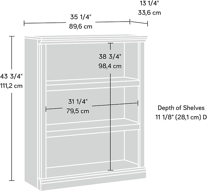 Sauder Miscellaneous Storage 3-Shelf Display Bookcase, Pacific Maple Finish