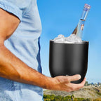 SNOWFOX Plus, Premium Vacuum Insulated Stainless Steel Ice Bucket with Lid/Scoop,Home Bar Accessories,Elegant Bartending Ice Buckets for Parties,Beautiful Outdoor Entertaining Supplies,3L,Dark Walnut