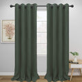 Easy-Going Blackout Curtains for Bedroom, Solid Thermal Insulated Grommet and Noise Reduction Window Drapes, Room Darkening Curtains for Living Room, 2 Panels (52x96 in,Greyish Green)