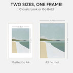 Homeforia A3 Picture Frame White Wood, High-End Oak 11.7 x 16.5 White Poster Frames Matted to 8.3 by 11.7 Photo, 11.7x16.5 Size Wooden Frame with Mat 8.3x11.7 Print, Tempered Glass, Wall Kit, Set of 1