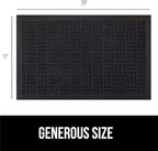 GORILLA GRIP 100% Waterproof All-Season WeatherMax Doormat US Designed Natural Rubber, Stain and Fade Resistant, Low Profile Indoor Outdoor Door Mats, Easy Clean Patio Mat, 17x29, Midnight Maze