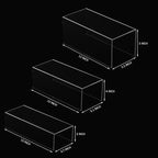 Square Acrylic Display Risers 3pcs, Clear Showcase Shelves for Collectibles, Funko Pop Figures, Perfumes, Cupcake, Candy Dessert - 3''x4''x5''