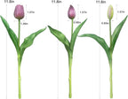 15pcs Artificial Tulips Flowers, Fake Tulips Real Touch, Faux Latex Bouquets, for Party Wedding Home Room Decoration (Purple)