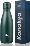 Insulated Water Bottles,12 oz Double Wall Stainless Steel Vacumm Metal Flask for Sports Travel,Army Green
