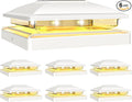 VOLISUN Solar Post Cap Light Outdoor Waterproof 6pack,Solar Fence - Post Lights for 4x4 5x5 6x6 Wooden/Vinyl Post,White Deck Post Cap Light Solar Powered with Warm White for Garden/Patio/Porch