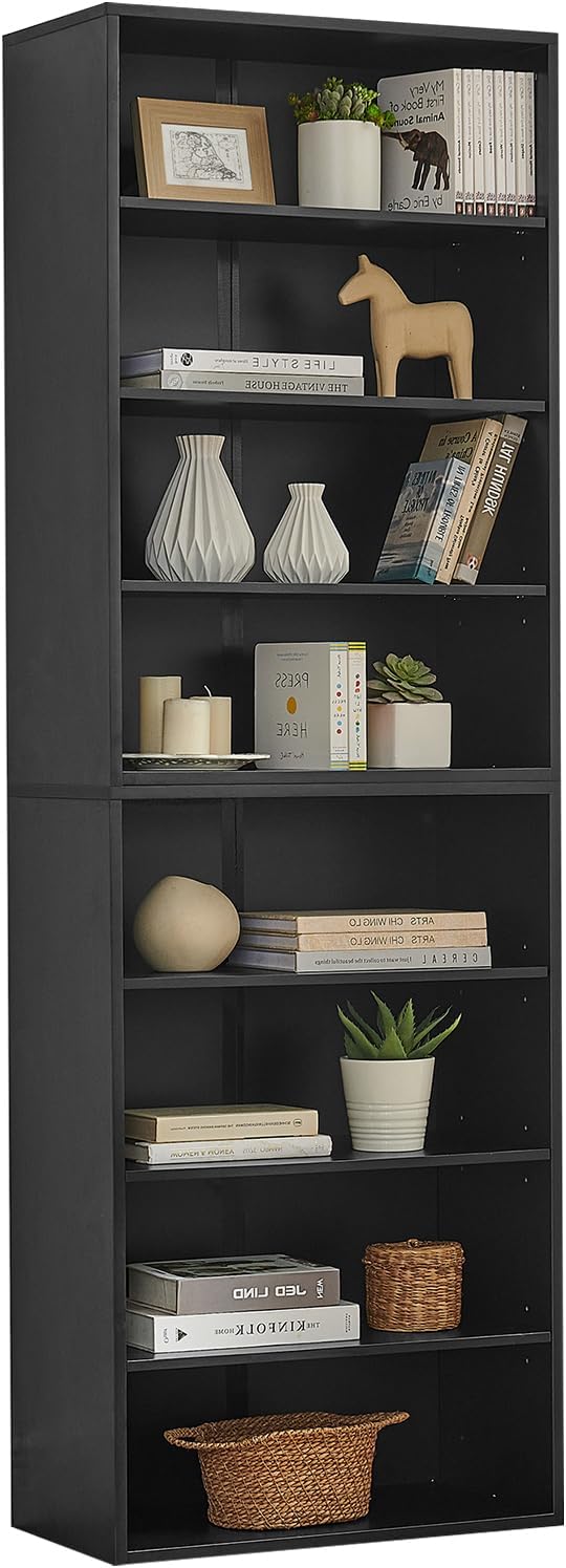71 Inch Tall 8-Shelf Bookcase - Dual Function Convertible Storage