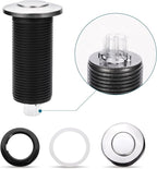 RQYEKDO Garbage Disposal Air Switch Kitchen Sink Top Long Stainless Steel Brushed Nickel Long 2.5" for Food and Waste Disposal On/Off Air Button Parts Black…