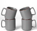famiware Coffee Mugs Set of 4, Nebula 14oz Coffee Mugs, Ceramic Cup Set with Handle for Latte, Tea, Milk, Cappuccino, Cocoa, Dark Gray