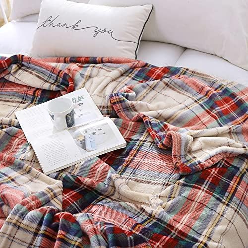 MERRYLIFE Tartan Plaid Print Throw Blanket Decorative Fleece Throw | Ultra-Plush Colorful | Couch Blanket Travel Lap | Home Gift Use(60" 90",Tartan)