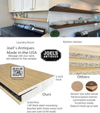 joelsantiques - 72 Inch Wooden Floating Shelves for Wall - 72x8x2 in - Made of Natural Wood - Long FWall Shelves for Bedroom - Perfect for Living Room, Kitchen - Made in USA - Beige