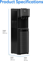 Brio Self Cleaning Bottom Loading Water Cooler Water Dispenser – Black Stainless Steel - 3 Temperature Settings - Hot, Room & Cold Water