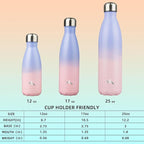 Insulated Water Bottles,17 oz Double Wall Stainless Steel Vacumm Metal Flask for Sports Travel,Pastel Sunset