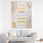 ICMOLYYENLO Boho Plant Aesthetic Tapestry, Abstract Medieval Arch Sun Home Aesthetic Wall Hanging For Bedroom Living Room Dormitory Tapestry 60x60 Inches