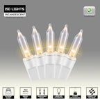 150LIGHTS WARM WHITE Extra-Bright With End Connectors Christmas Decorative Lights 9.72m UL Certified Mini String Light Set Waterproof for Home Garden Holiday Christmas Tree Party Patio Wedding