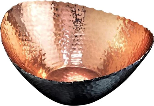 Monarch Abode Hand Hammered Decorative Bowl for Home Decor, 7.5-Inch Black and Copper Plated – Key Bowl for Entryway Table, Catch All, Decorative Fruit Basin, Key Holder, Bowls for Home Decor