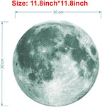 Quanhaigou Glow in The Dark Wall or Ceiling Moon Stickers – Green Luminous Big Moon Wall Stickers DIY Decor for Kid Room