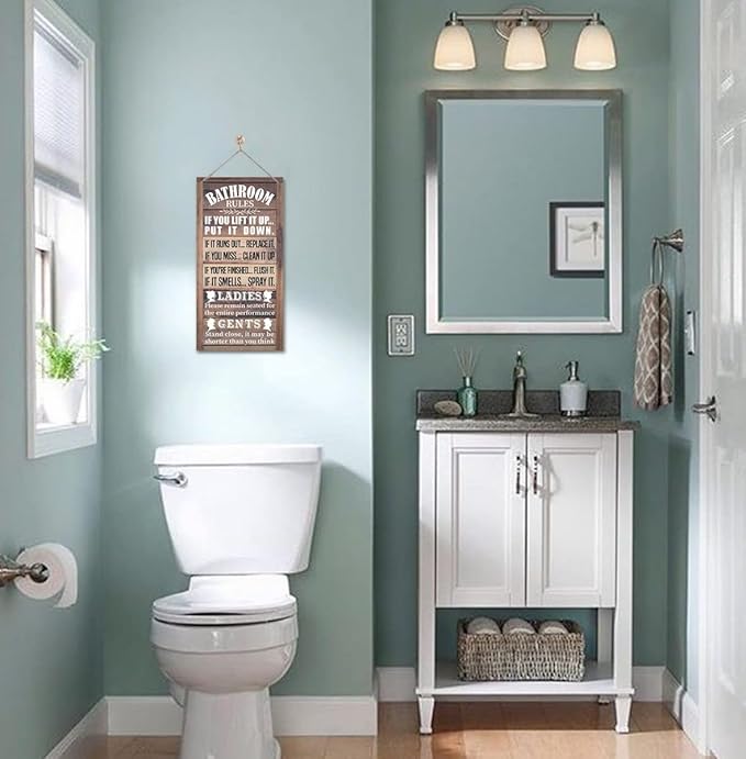 Rustic Bathroom Decor, Western Bathrooms Decors, Funny Bathroom Signs Wall Decor, Country Bathrooms Decors