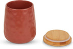 DII Kitchen Accessories Collection, Textured Matte Ceramic Canister Set, Cinnamon, Dimple, 2 Piece