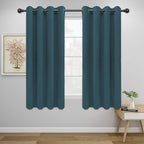 Easy-Going Blackout Curtains for Bedroom, Solid Thermal Insulated Grommet and Noise Reduction Window Drapes, Room Darkening Curtains for Living Room, 2 Panels (52x46 in,Bluestone)
