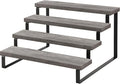 YINMIT Wooden Display Riser Stand, Tiered Perfume and Cologne Organizer Stand, 4 Tier Spice Rack Organizer, Rustic Display Shelf for Candles (4 Tier,Grey)