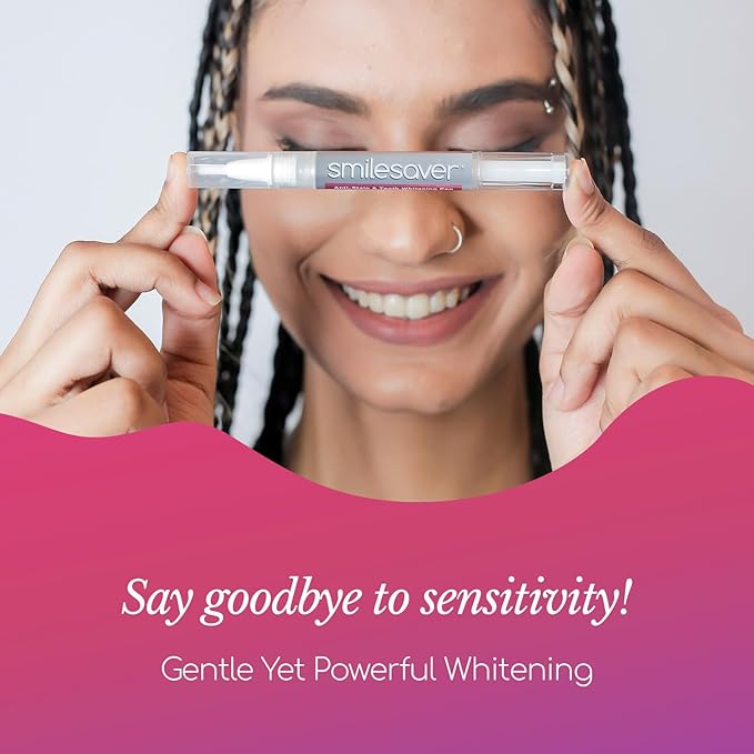 Smilesaver Peroxide-Free Teeth Whitening Pen – Long-Lasting, Gentle Formula for Sensitive Teeth – Portable Stain Remover Pen for a Radiant Smile – Easy-to-Use Oral Care Product for Brighter Enamel
