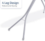 Minky Homecare Classic 4-Leg Ironing Board with Iron Rest - Freestanding Full Size Iron Board for Clothes Pressing with 43" x 14" Surface - Grey Honeycomb