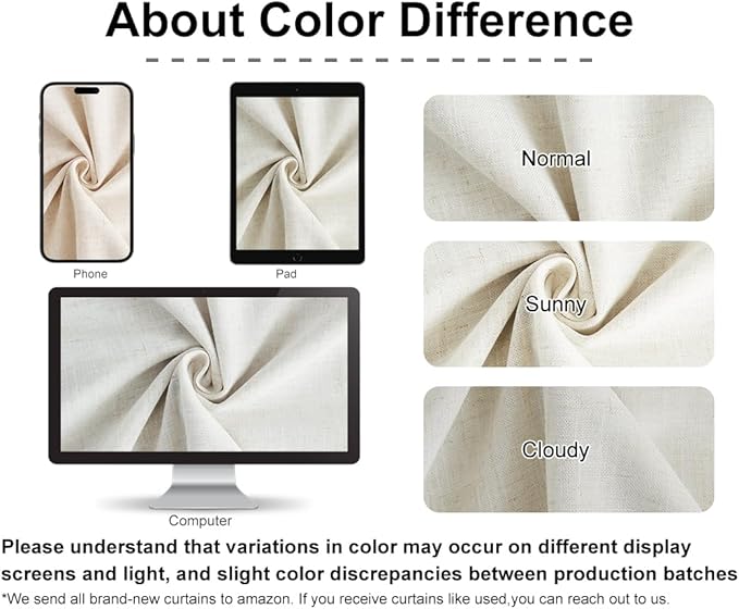 Vision Home Natural Pinch Pleated Full Blackout Curtains Linen Blended Room Darkening Window Curtains 95 inch for Living Room Bedroom Thermal Insulated Pinch Pleat Drapes with Hooks 1 Panel 60"Wx95"L