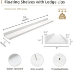 Picture Ledge Shelf, Wood Floating Shelves Set of 2, 36 inch Picture Ledge Shelves, Photo Ledge Nursery Book Shelves Wall Mounted for Living Room Kids' Room Bedroom, Color White