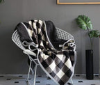 UKELER Buffalo Check Sherpa Throw 80'' x 60''- Soft Plush Flannel Blanket Throws for Bed/Couch/Sofa/Office/Camping