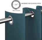 Easy-Going Blackout Curtains for Bedroom, Solid Thermal Insulated Grommet and Noise Reduction Window Drapes, Room Darkening Curtains for Living Room, 2 Panels (52x96 in,Bluestone)