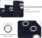 Easy-Going Blackout Curtains for Bedroom, Solid Thermal Insulated Grommet and Noise Reduction Window Drapes, Room Darkening Curtains for Living Room, 2 Panels(42x72 in, Navy)