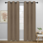 Easy-Going Blackout Curtains for Bedroom, Solid Thermal Insulated Grommet and Noise Reduction Window Drapes, Room Darkening Curtains for Living Room, 2 Panels(42x84 in, Camel)