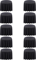 Surmente 120 inch Round Tablecloths -10 Pack Black Round Table Cloths, Polyester Fabric Table Covers for Wedding, Party, Banquet, or Restaurant