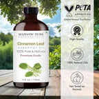 Majestic Pure Cinnamon Essential Oil with Glass Dropper - Huge 4 Fl Oz - 100% Pure and Natural Cinnamon Oil - Premium Grade Essential Oils for Diffuser, Aromatherapy, Soap and Candle Making