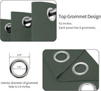 Easy-Going Blackout Curtains for Bedroom, Solid Thermal Insulated Grommet and Noise Reduction Window Drapes, Room Darkening Curtains for Living Room, 2 Panels (42x36 in, Greyish Green)