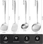 15" Wok Spatula and Ladle,Skimmer Spoon, Slotted Turner Spatula,304 Stainlss Steel Matte Kitchen Utensils Set,4PCS Wok Accessories,Cooking Utensils Tools