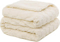 Pawque Super Soft Cozy Throw Blanket for Couch Bed - Fluffy Sherpa Fleece Reversible Thick Warm Fuzzy Blanket for All-Season, 3D Checkered Jacquard Elegant Decorative Blankets, Cream White, 50" x 60"