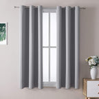 ChrisDowa Grommet Blackout Curtains for Bedroom and Living Room - 2 Panels Set Thermal Insulated Room Darkening Curtains (Light Grey, 38W x 45L)