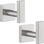 Angle Simple Bathroom Towel Hook 2 Pack, SUS304 Stainless Steel Bath Robe Holder, Modern Coat Hook Wall Mounted, Brushed Nickel