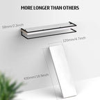 Meangood Floating Shelves Wall Mounted Set of 2, Rustic Wood Wall Storage Shelves for Bedroom,Living Room,Bathroom, Kitchen (White)