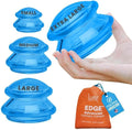 Silicone Cupping Therapy Set Professional Massage Cupping Cups for Cupping Therapy 4 Cup Kit for Massage, Myofascial Release, Cellulite Reduction (Lure Blue)