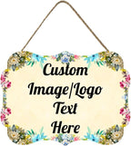 Custom Metal Sign Wooden Welcome Sign, 11.2*8 Inch, Personalized Home Decor Sign, Farmhouse Decorations for Home Office